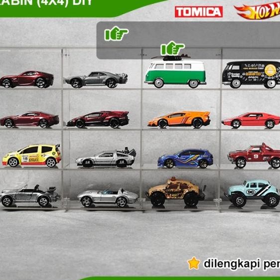 Rak Display Hotwheel Diecast Toca Bahan Akrilik Isi 16 D44