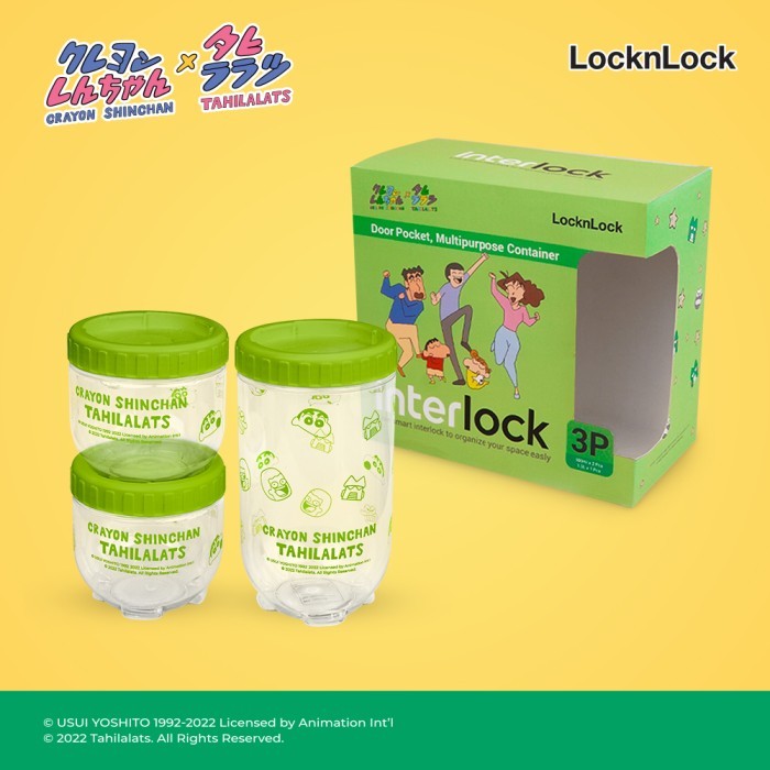 

Ready LocknLock Giftset Toples Interlock 3P Crayon Shinchan x Tahilalats