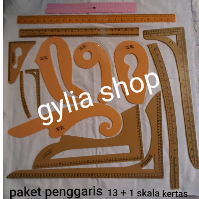 

Ready Paket Penggaris Pola isi 13 + 1 Skala Kertas / Penggaris Pola Jahit