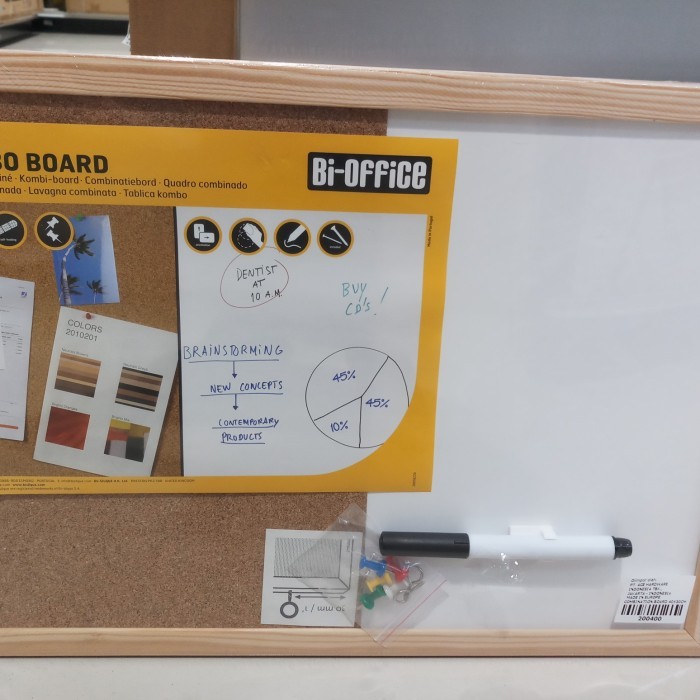 

Ready Bi silque papan kombinasi 40x30cm /papan tulis + cork board