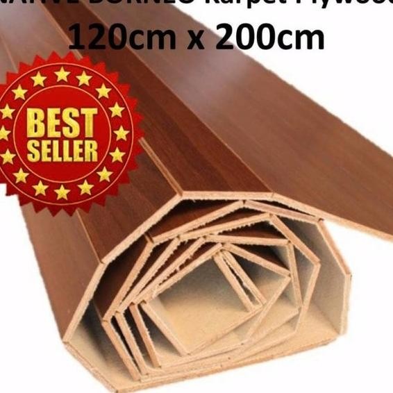 Karpet Plywood/Plywood Carpet, Tikar Kayu (Coklat Tua) 120Cm X 200Cm