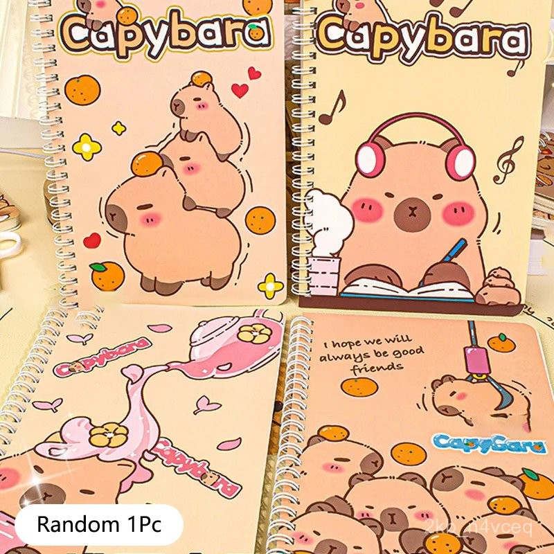 

Fashion Thickened Waterproof Notebook Cartoon Capybara Line Circle Cute Diary Book Exam Preparation Resource Organizer Notebook DHGW