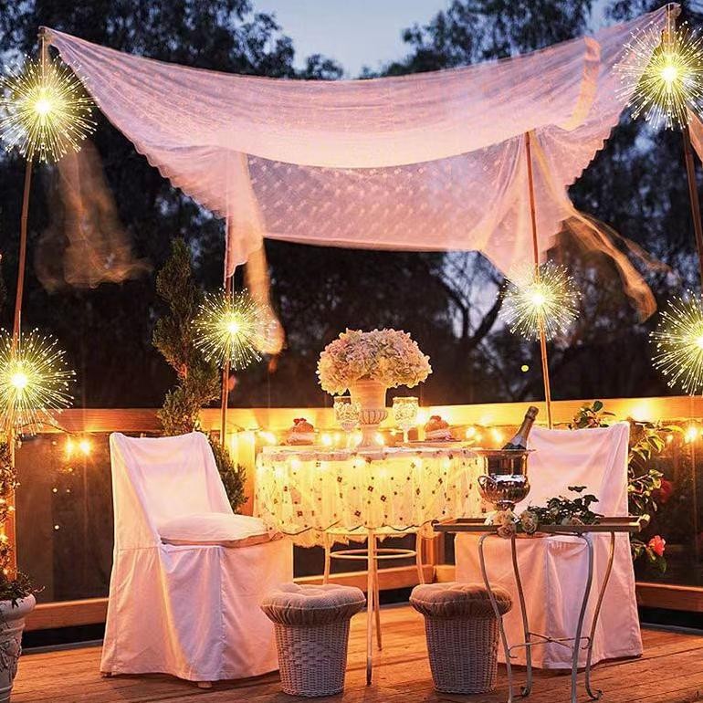 Cuci Gudang CodLampu Hias Gantung Model Meteor Rain Fireworks 90 Led With Remote Bentuk Dandelion Ke