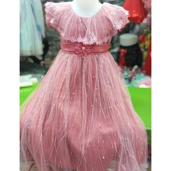 Racun Shopee Gaun Pesta Anak Perempuan Dress Mutiara Melati Usia 1-12 Tahun Ter-98