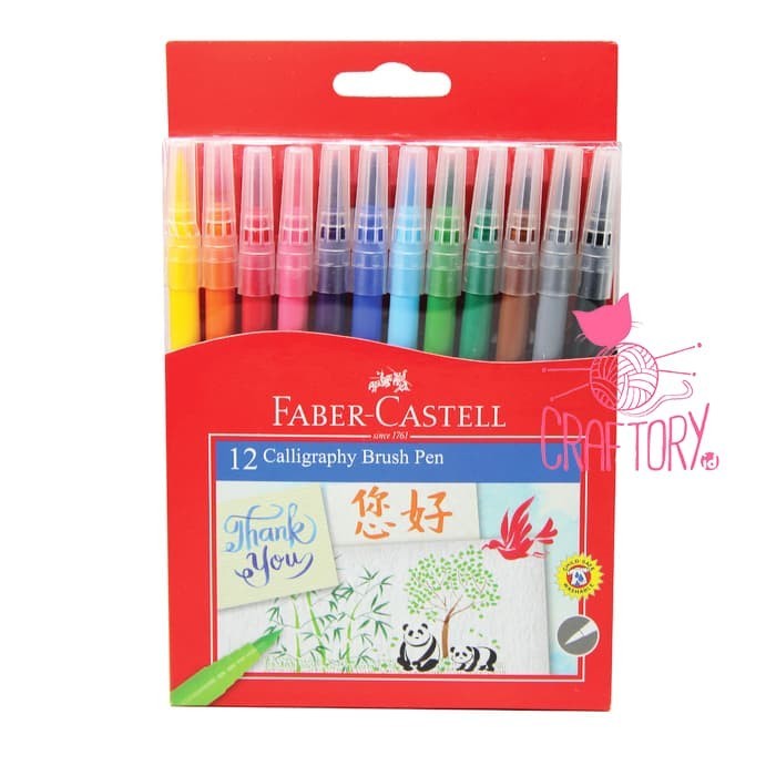 

Ba Faber-Castell Calligraphy Brush Pen Set 12 Kuas Kaligrafi Lettering