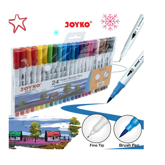 

Ba Color Brush Pen Pena Kuas Warna Joyko Clp-07 24 Warna Color