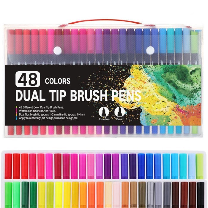 

Ba Dual Tip Brush Pen Marker Spidol Warna Set Spidol Brush Marker