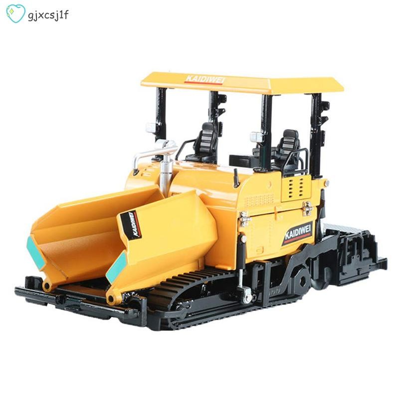 Paduan Diecast Mesin Paver Paving Aspal Konstruksi Jalan Raya Truk 1:40 Kendaraan Rekayasa Model Dek