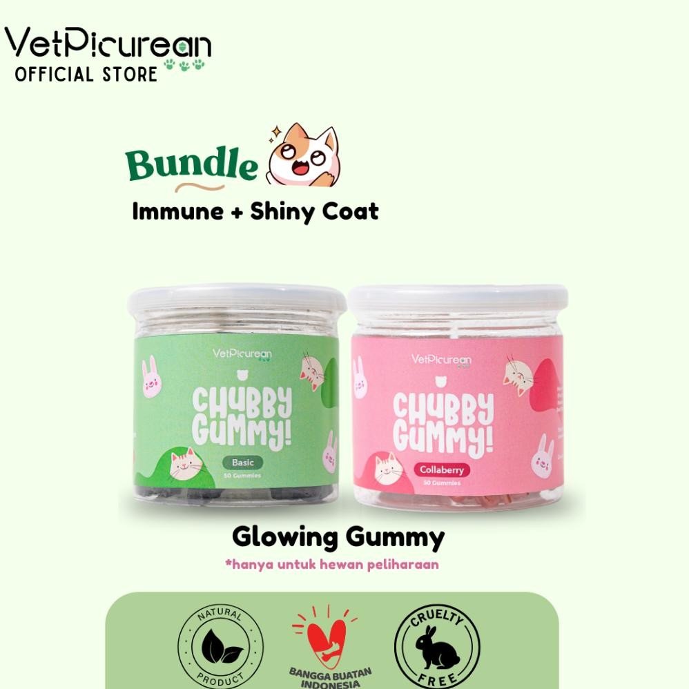Terlaris Vetpicurean Chubby Gummy Paket Glowing Gummy Kit Vitamin Kucing Anjing Chubby Gummy Collabe