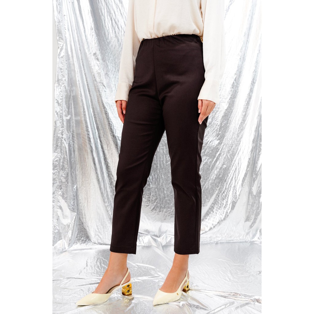 Benang Jarum - High Waist Ankle Pants - Cranberry