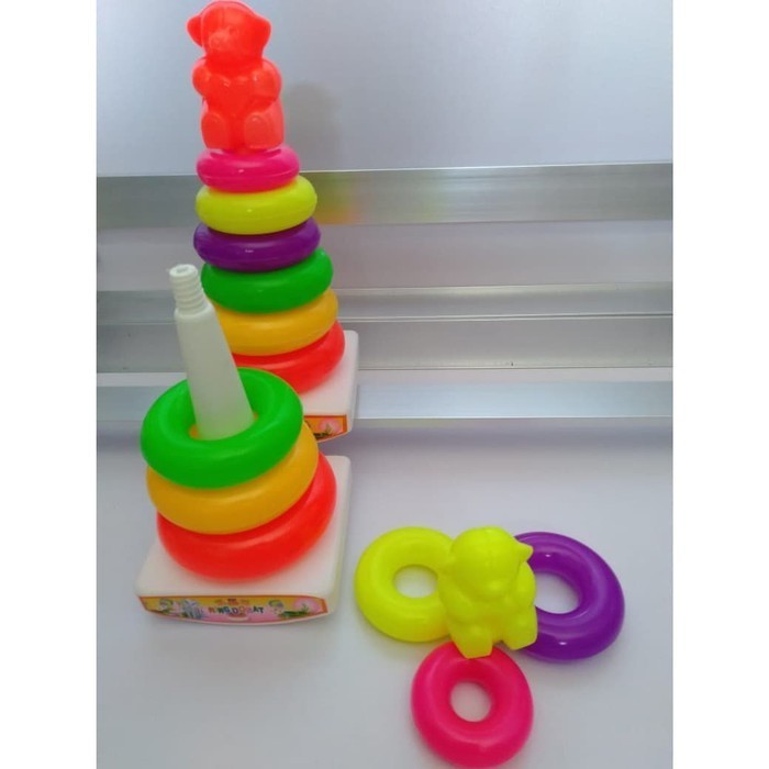 Jona Mainan Ring Donat 6 Susun Rd-137-Menara Ring Donat Susun / Mainan Bayi