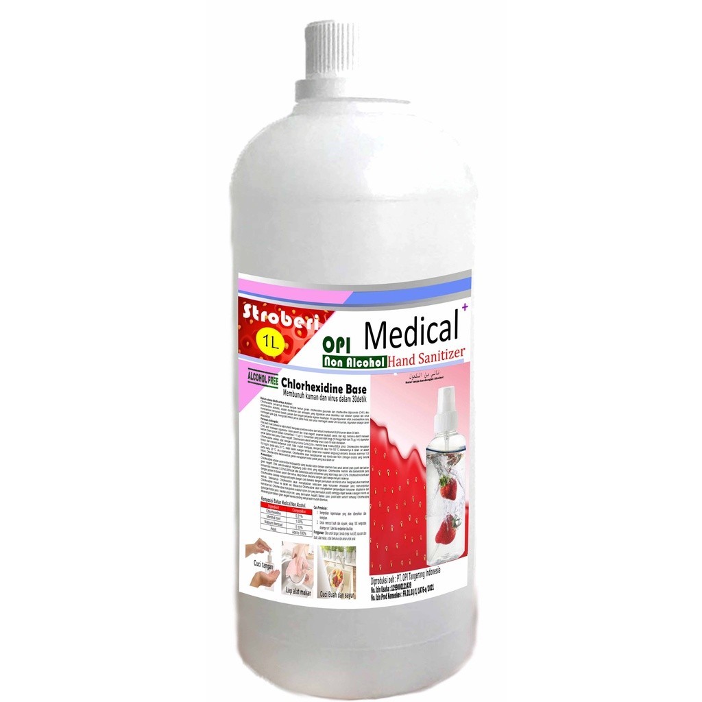 Hand sanitizer 1 liter tanpa alkohol bahan aktif Chlorhexidine N235