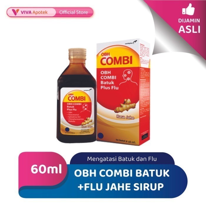 OBH Combi Batuk+Flu Jahe Sirup untuk Mengatasi Batuk dan Flu (60 ml)