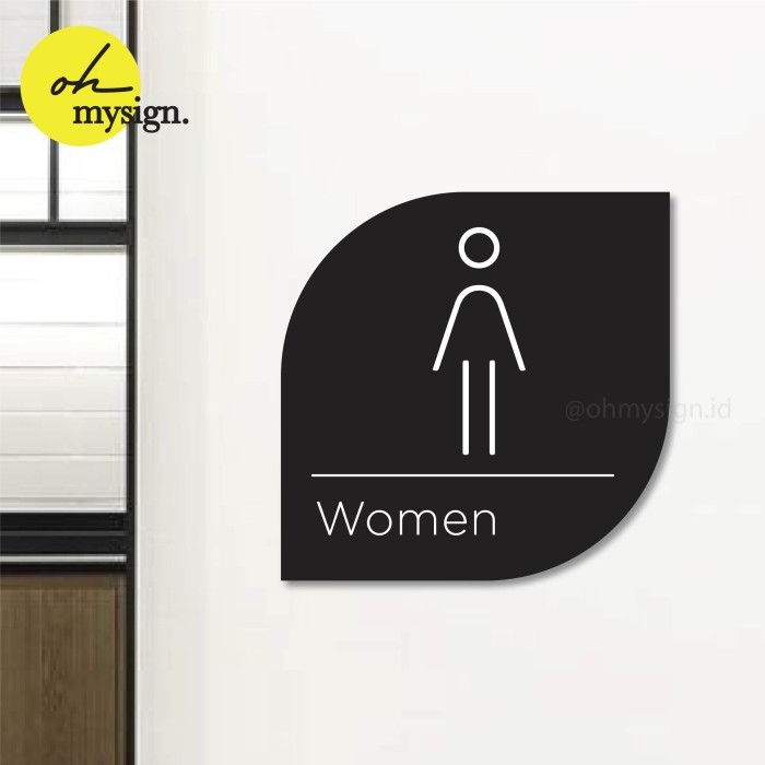 

Promo Sign Akrilik Sign Board Acrylic Rounded - Women - Dasar Hitam 10x10 Elegan