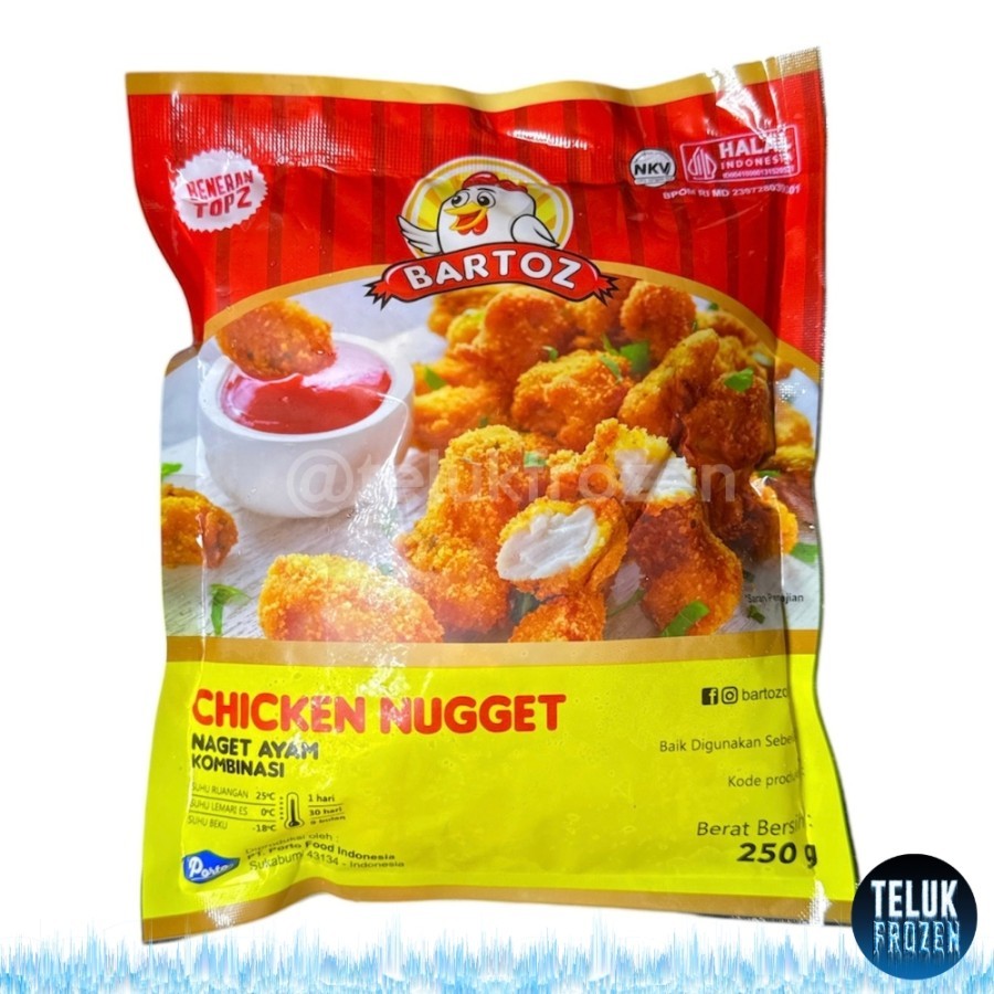 

Bartoz Chicken Nugget Naget ayam kombinasi 250gr 250 g gram daging olahan beku frozen food halal Nuget enak murah