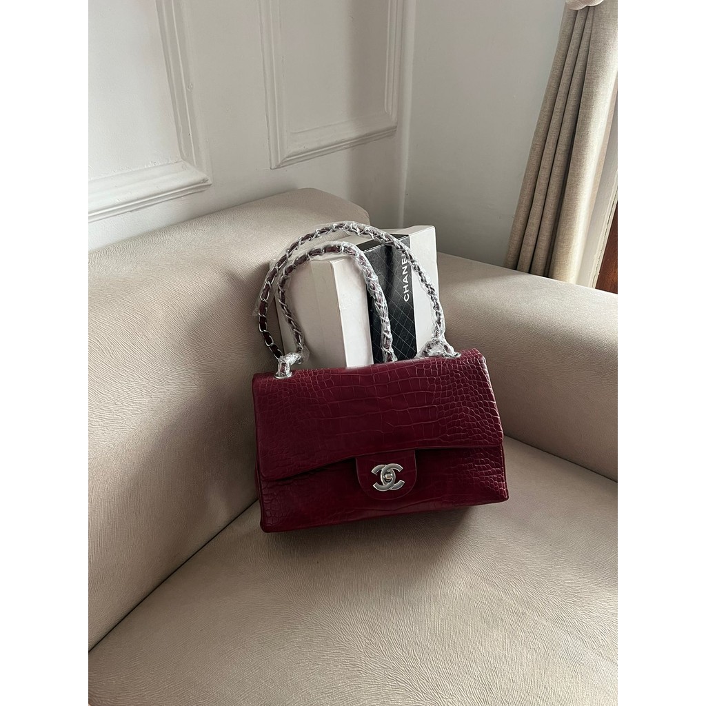 Tas CH croco maroon