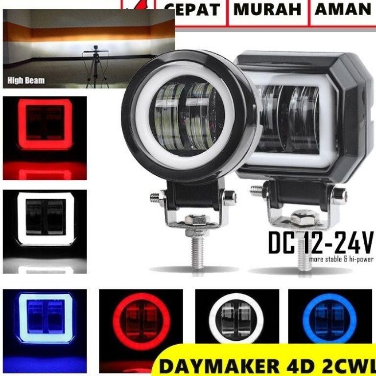 Super Murah Cod Lampu Daymeker Mini Dc-12 24Volt Angel Sorot Daymaker Kotak Bulat Universal 10.10