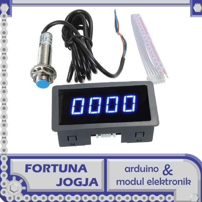 Modul Tachometer 4 Digit Display RPM Sensor Kecepatan Proximity Sensor