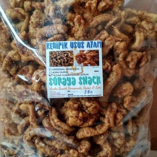 

Keripik Usus Ayam Renyah Gurih & Pedas Cabe Rawit 1Kg