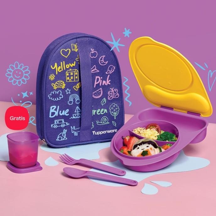 NEW TUPPERWARE Kiddos Lunch Box Free Bag 1set