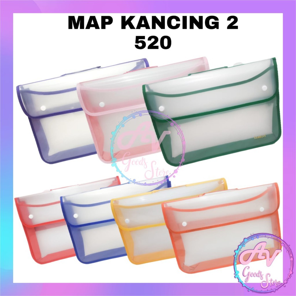 

map plastik kancing 2 / school bag / map dokumen / MAP TAS 2 KANCING + JARING FOLIO 520