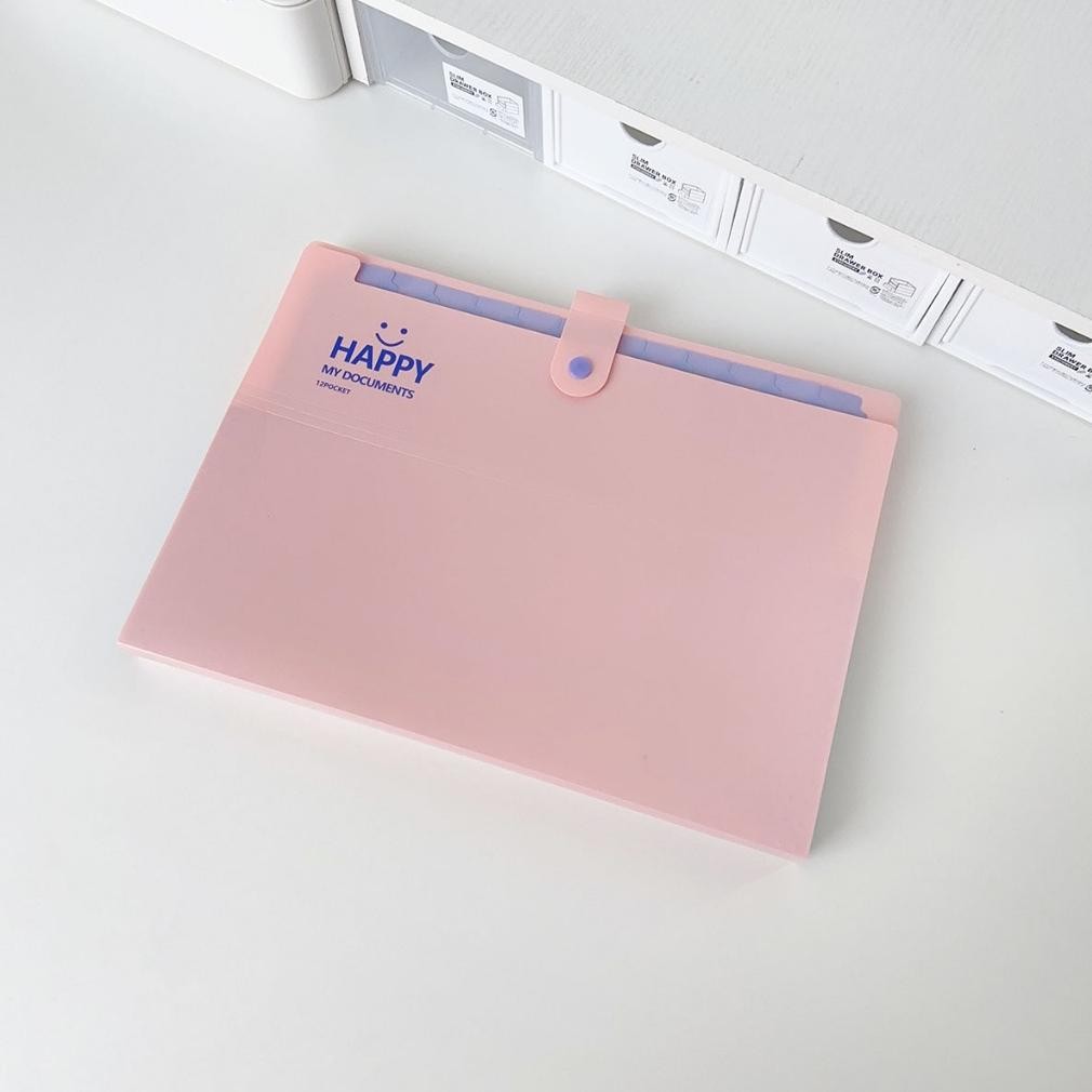 

VIRAL Winzige A4 Tas File Lucu 12 Sekat Indeks Bahan Aesthetic 12 Slot Document Bag A4 File Folder Organizer ke-125