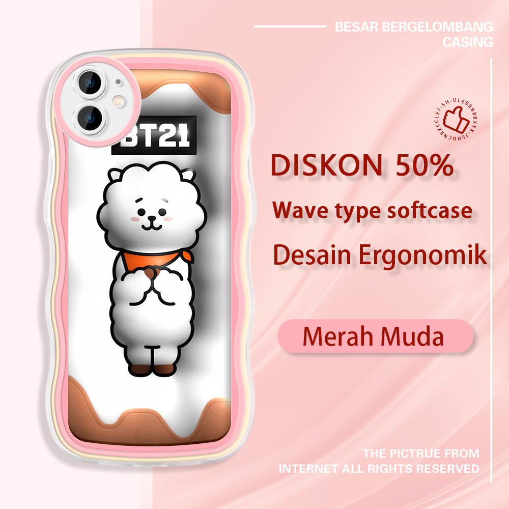 jinsouwe Apple iPhone 12 13 14 Plus Mini Pro Max  Casing Ponsel  BT21 Baby BTS RJ 3D  warna-warni ge