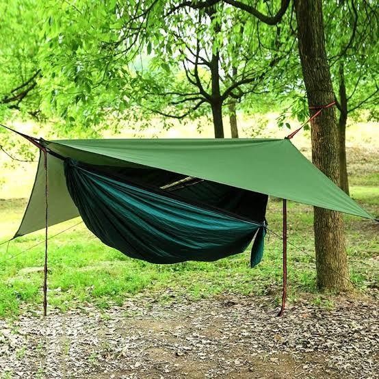 Paket Hammock Tent Ayunan Gantung Camping + Flysheet Waterproof Tebal