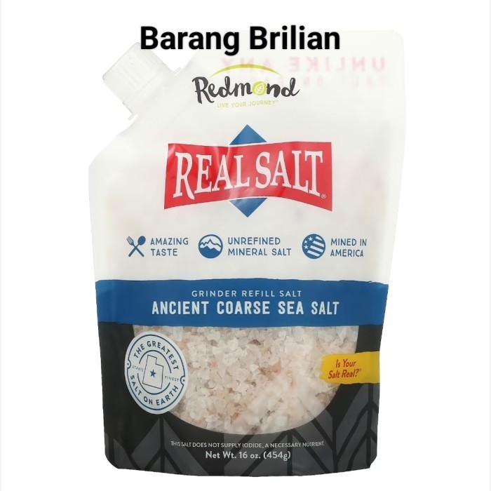 

Redmond Ancient Coarse Sea Salt 454 Gram Usa Garam - Adelineez