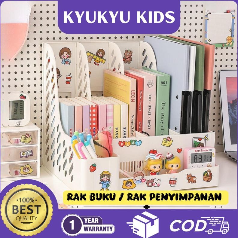 

Sale Kyukyu Kids [Garansi 1 Tahun] Rak Buku Rak Penyimpanan (Sticker Free) Box File File Organizer Desktop Organizer Rak Buku Dengan Tempat Pena Rak Buku Bahan Plastik Tebal Untuk Meja Kantor Atau Meja Belajar / Rak Pena / Organizer File / Rak Buku K3