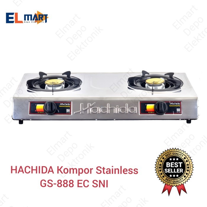 PROMO Hachida kompor gas 2 tungku GS 888 EC /kompor stainless steel
