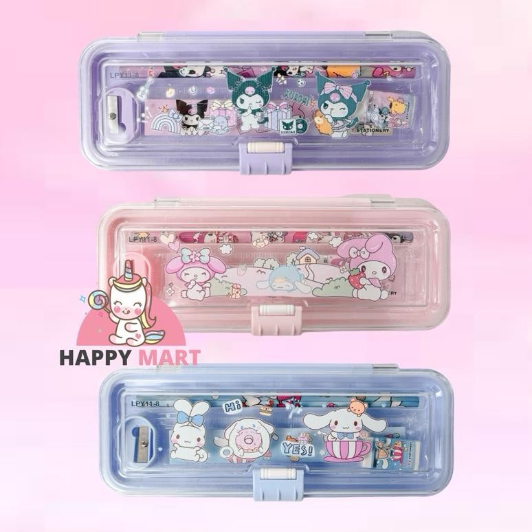 

gfd-12 kotak pensil set KLIP motif sanrio kuromi / melody / cinnamoroll Murah