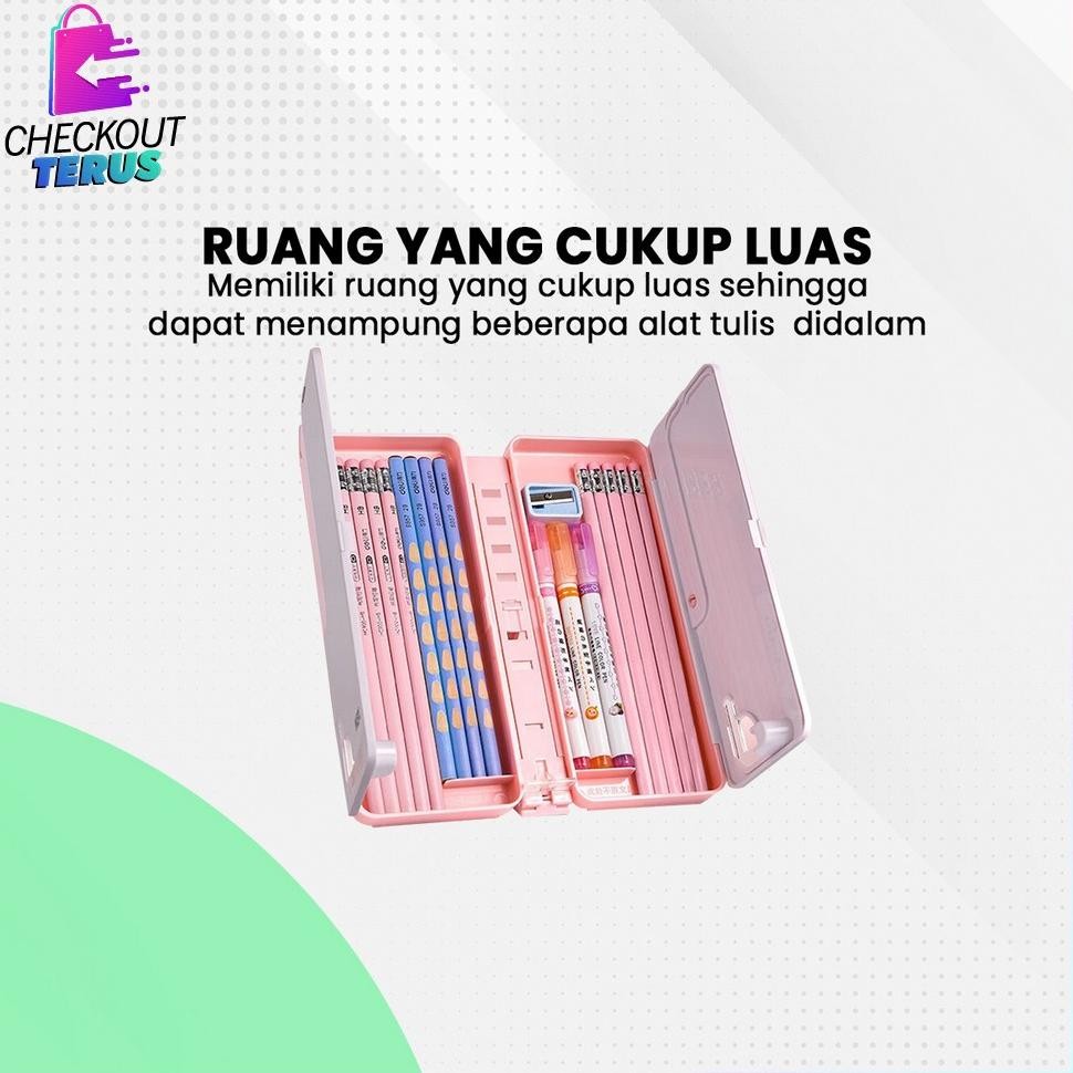 

Special Promo CT A73 Tempat Pensil 2IN1 Multifungsi Pencil Case Book Holder Kotak Pensil Lipat dengan Tatakan Buku dan Papan Tulis PraktisAnakSekolah Murah
