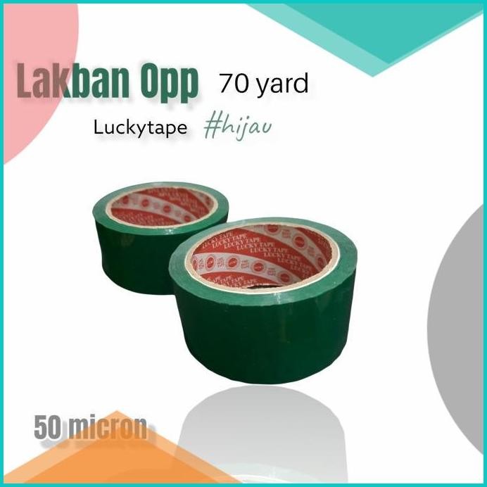 

Lakban warna hijau Lucytape 70 yard / Lakban dus Idustri 50 micron 14