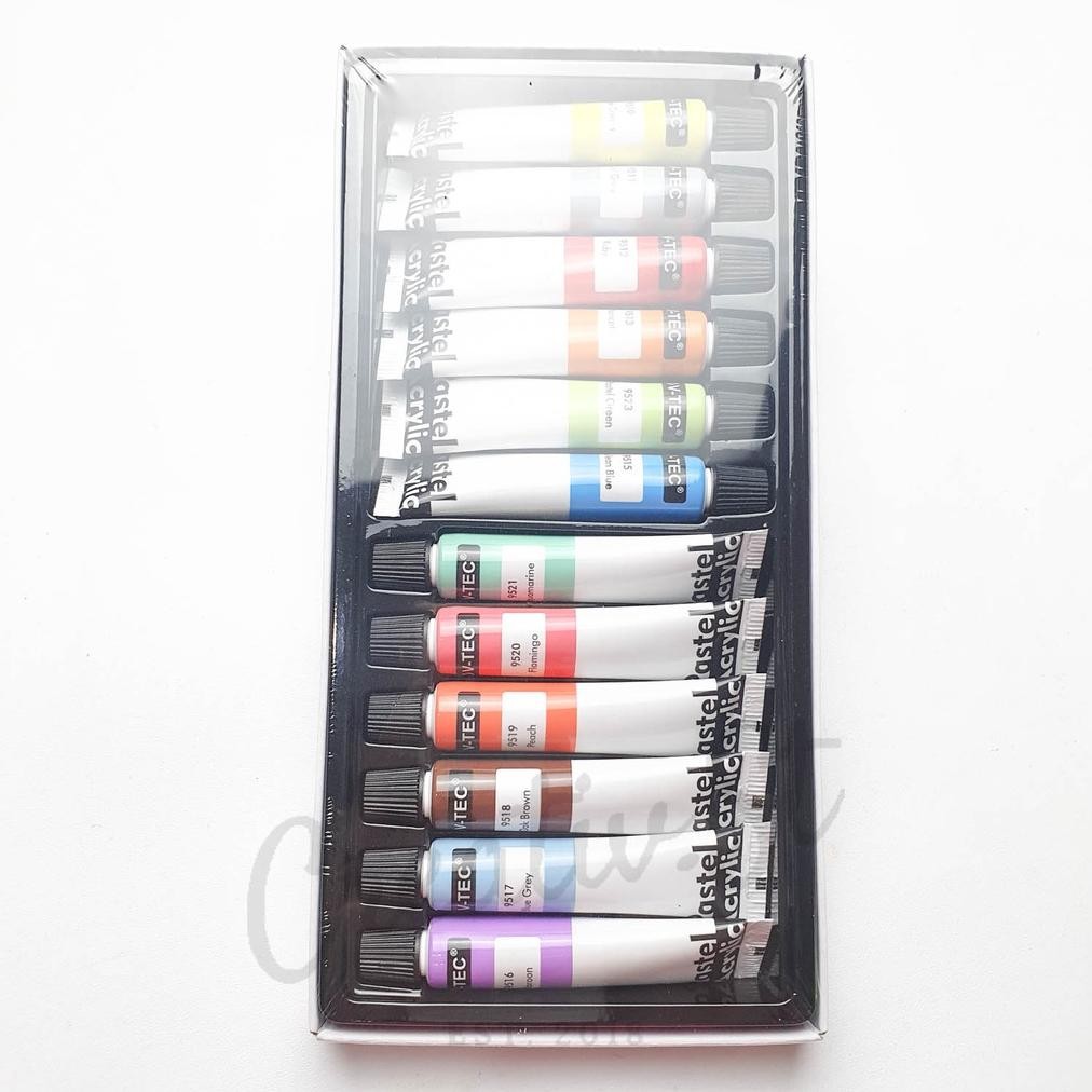 

Im31 V-Tec Vtec Cat Acrylic 12 Warna Pastel Cat Akrilik Vtec Set Paint Hemat