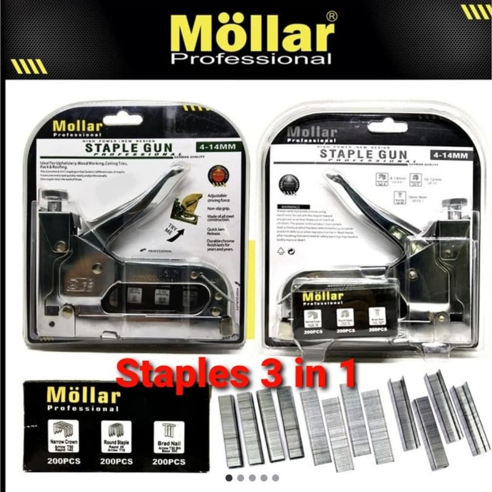 

Terbaru Mollar Staple Gun 3 In 1 Way Heavy Duty Staples Tembak Hekter Jok Murah