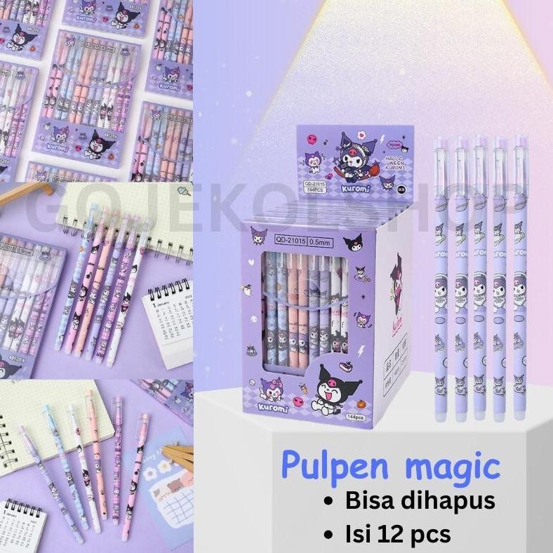 

VEX-2126 Bolpoin Tinta Alat Tulis Sekolah / Pulpen Gel Hapus Anak SD SMP isi 12 pcs / Pulpen Erasable Tinta Hitam Sale