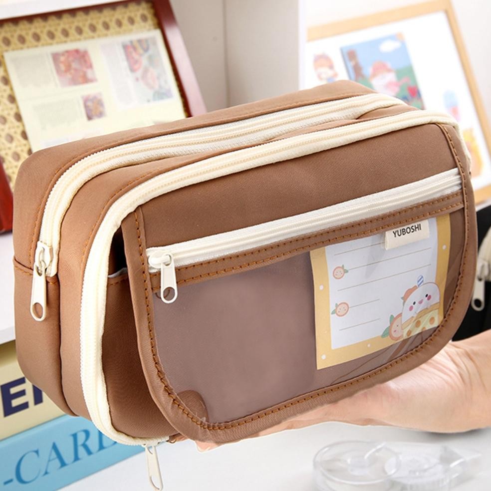 

Re27 1Pc Large Capacity Pencil Bag Flip Cover Stationery Bag Simple Stationery Box School Office Supplies Stationery Hemat