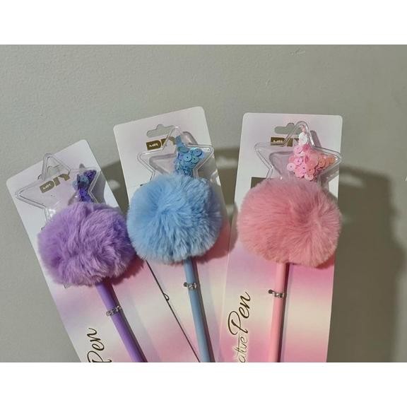 

dgf-4 Pulpen Pena Bulu pom pom besar halus Pink Pastel Lucu Souvenir Ultah Birthday Gift Alat Tulis Stationery Lucu ATK Viral