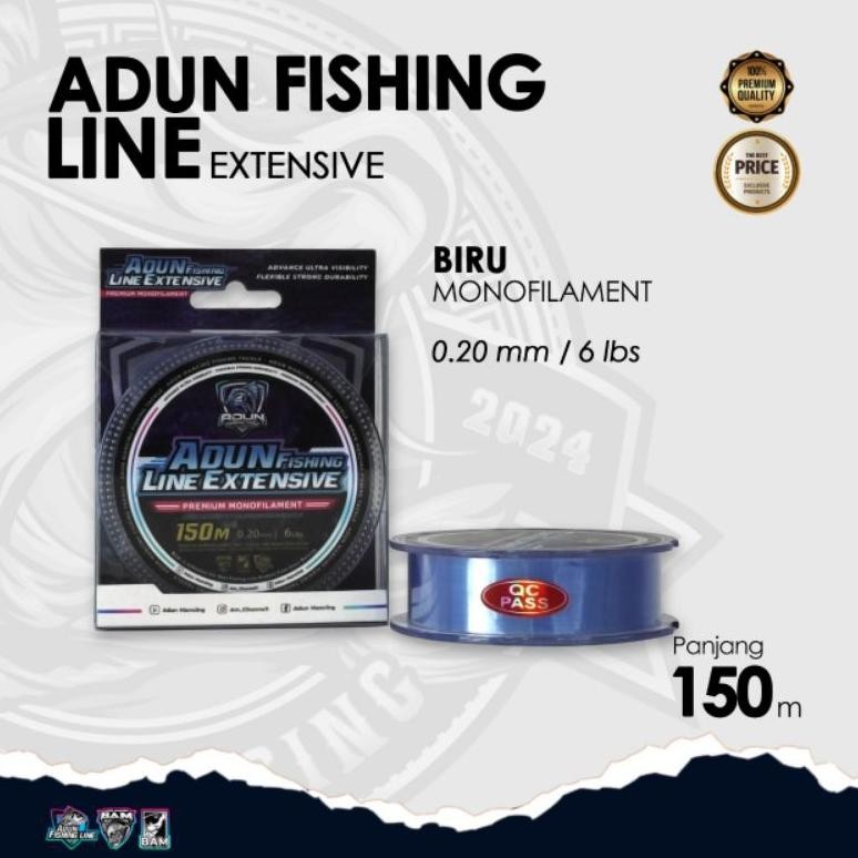 Viral Senar Pancing Nilon Monofilament Adun Fishing Line Extensive 150m Original