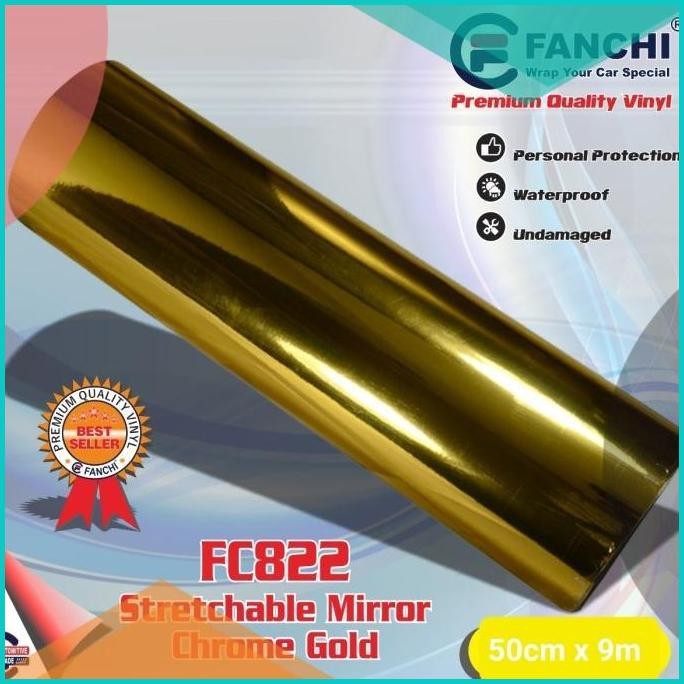 

Sticker Fanchi FC822 Mirror Chrome Gold Emas Chrome Lentur Premium Wr