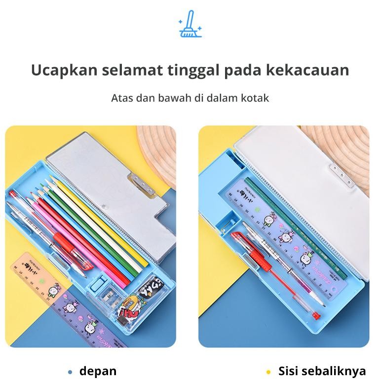 

TERLARIS Tempat pensil anak multifungsi bernilai tinggi untuk siswa sekolah dasar plastik dengan tempat pensil kartun rautan pensil uj-53