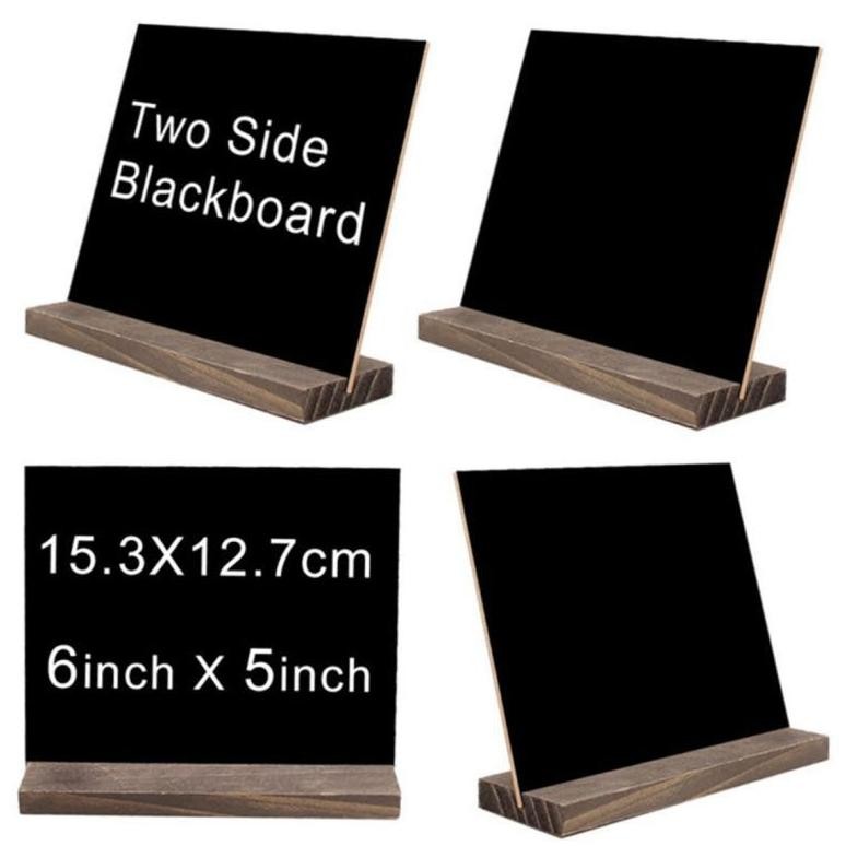 

Premium 4pcs Papan Tulis Kapur Mini 2 Muka Mini Chalkboard Stand High Quality