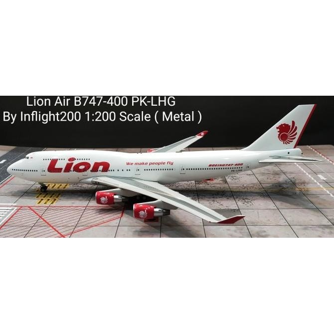 Lion Air B747-400 PK-LHG By Inflight200 1:200 Scale Metal