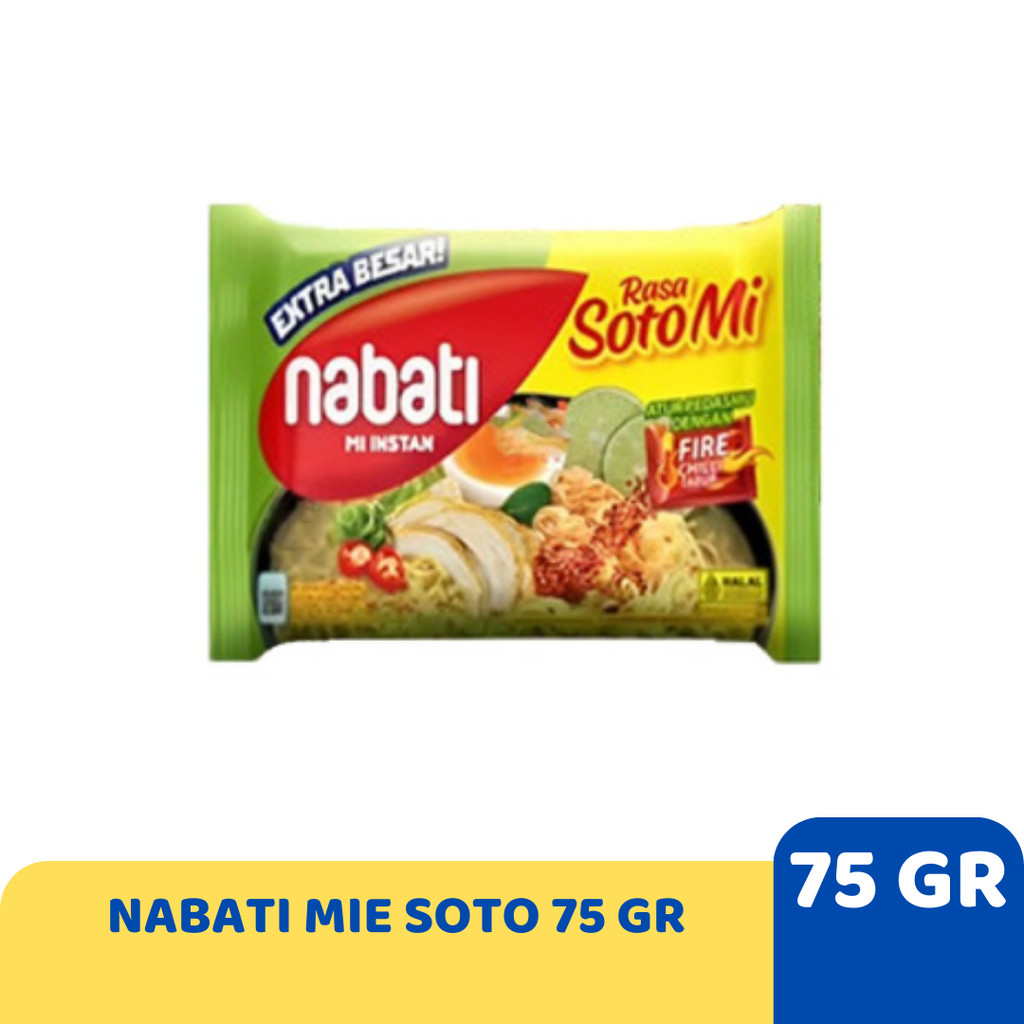 

NABATI MIE SOTO 75 GR MIE REBUS
