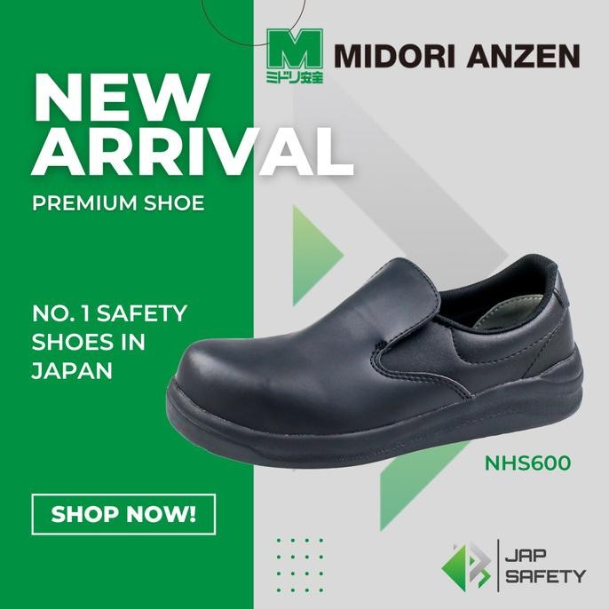 Sale Midori Anzen Nhs600 Black Sepatu Safety / Safety Shoes