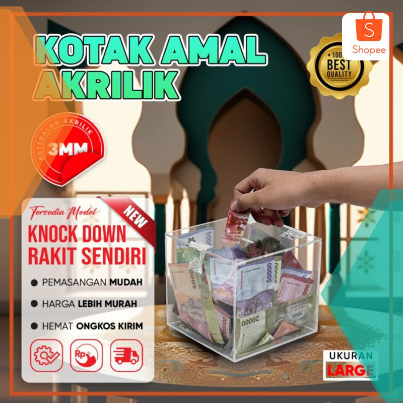 

Murah Kotak Amal Akrilik / Box Saran - 25x25x25cm 3mm - Rangkai Sendiri Keren