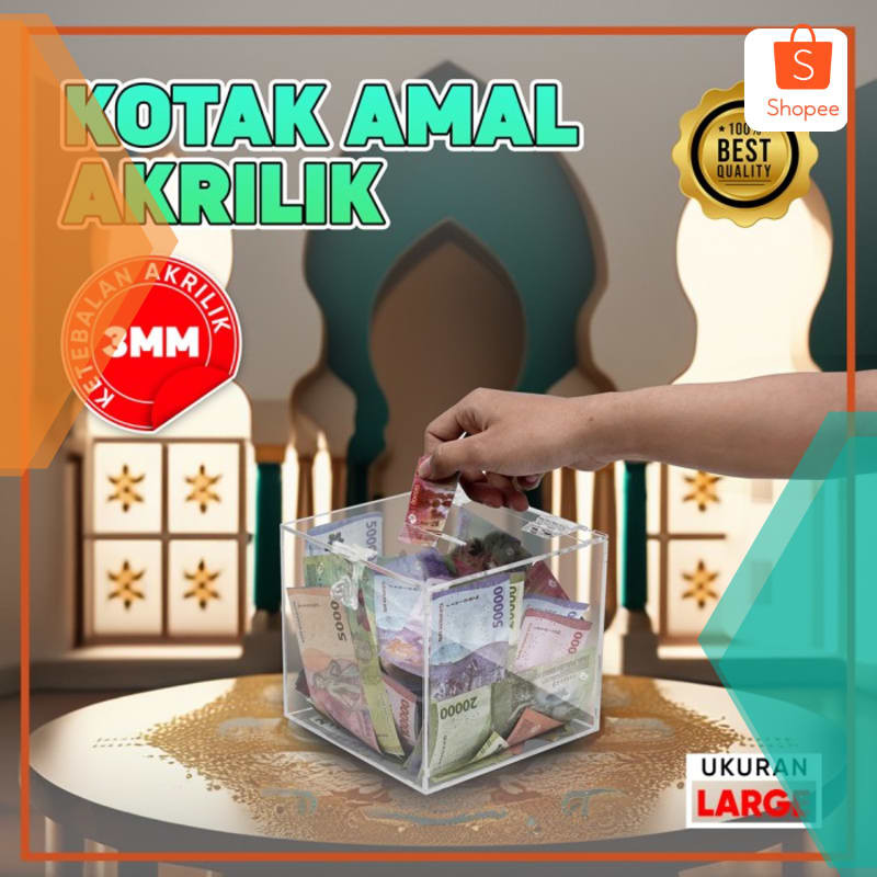

Grosir Kotak Amal / Saran Akrilik Ukuran Medium (25x25x25) - Rangkai Sendiri Keren
