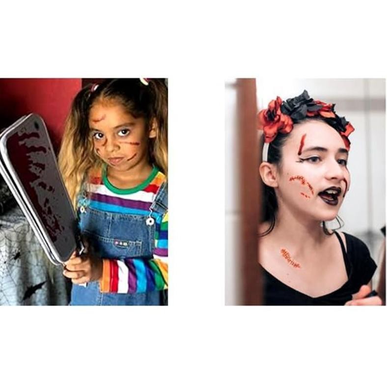 Tato Luka Memar Tato Halloween Prank Terluka Jahitan Scar Wax Makeup Luka Darah Make Up Halloween Ma