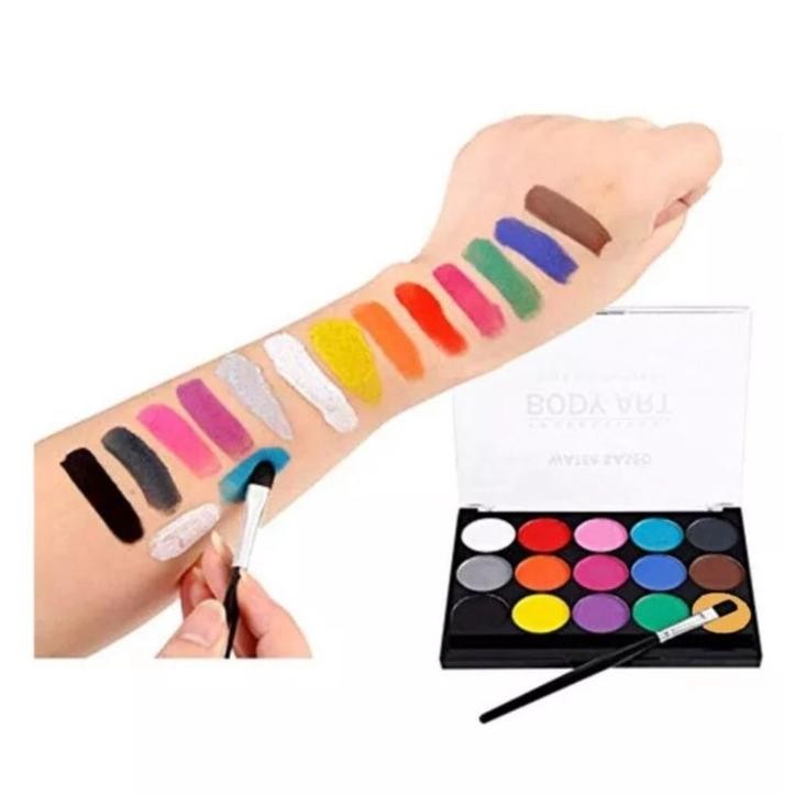 

Body Art 15 Colour Set +2 Brush / Face Painting / Body Mainan Anak